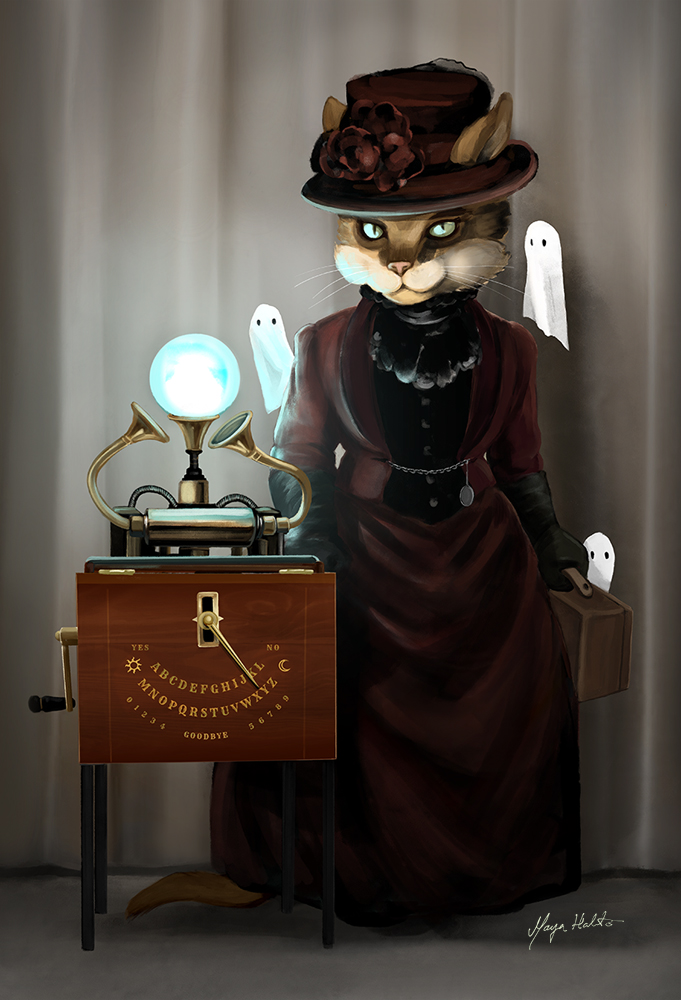 The Cat, steampunk themed illustration, 2021