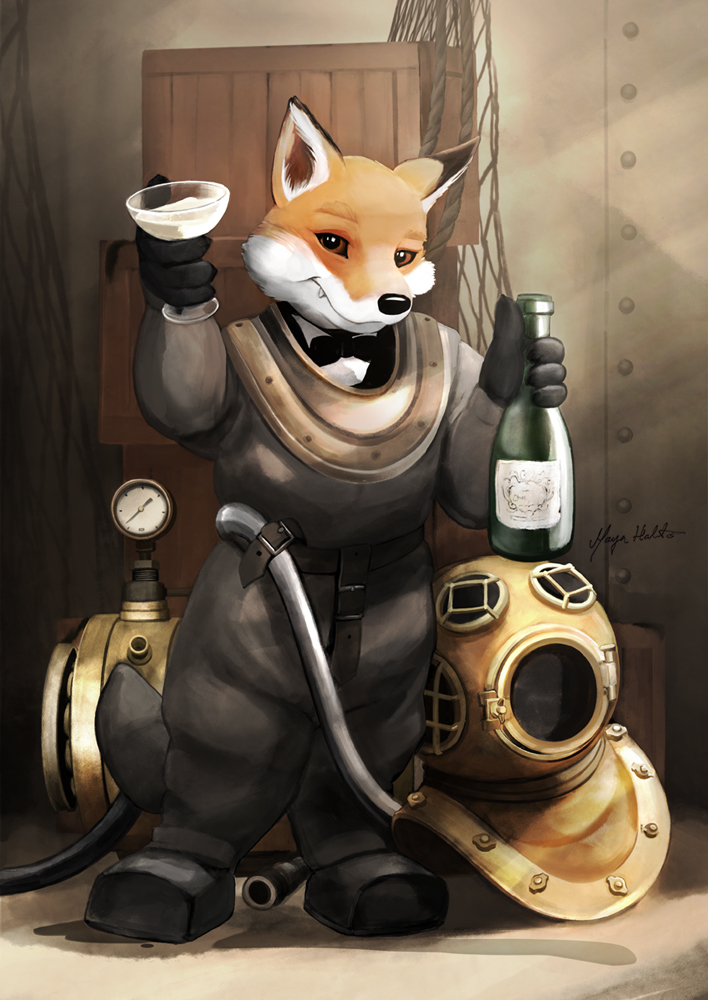 The Fox, steampunk illustration, 2021